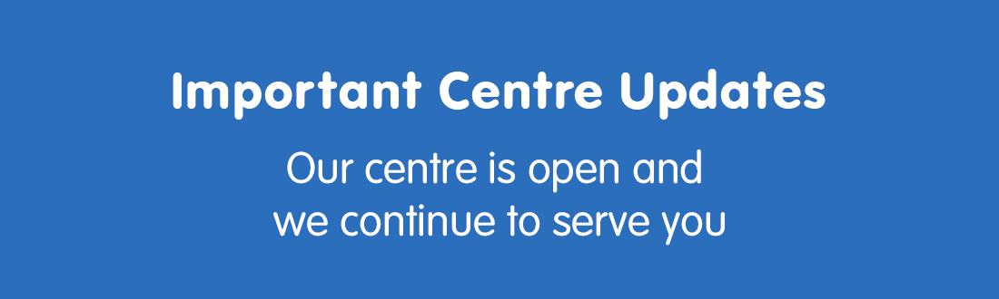 Important centre updates web banner